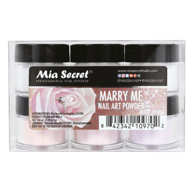PL400-MM-MIX-6 Marry Me Acrylic Powder Collection 6 Pcs - Mia Secret