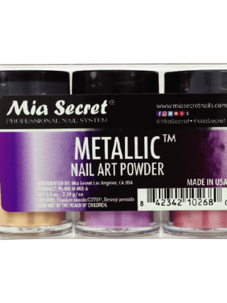 PL400M-MIX-6 Metallic Acrylic Powder Collection 6 Pcs - Mia Secret