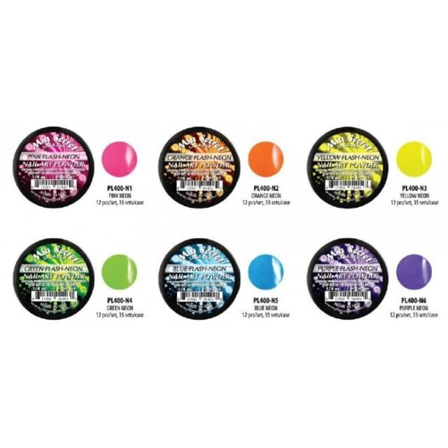 Flash Neon Acrylic Powder Collection 6 Pcs - Mia Secret