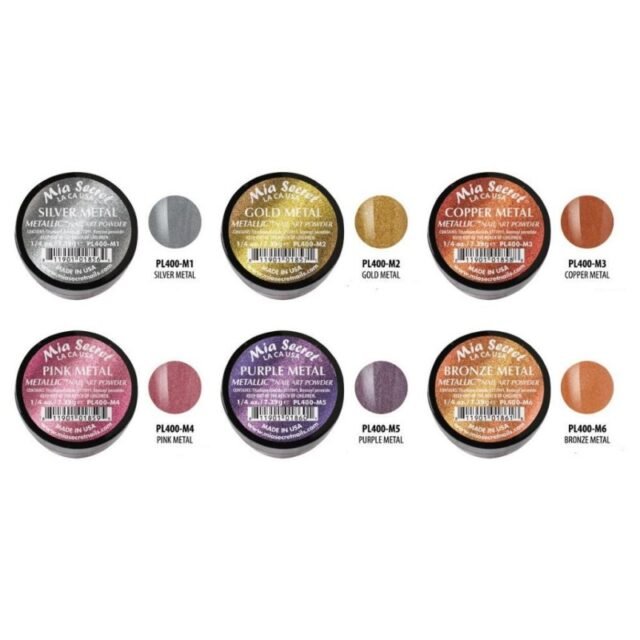 coleccion-metallic Metallic Acrylic Powder Collection 6 Pcs - Mia Secret