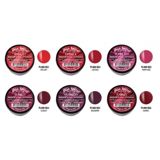 Red Gift Acrylic Powder Collection 6 Pcs - Mia Secret