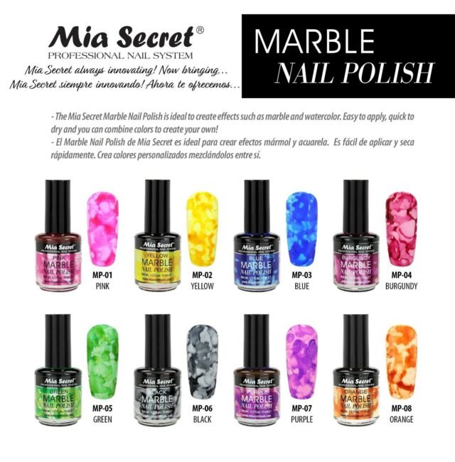 Tinta Marble Polish Rosado - Mia Secret