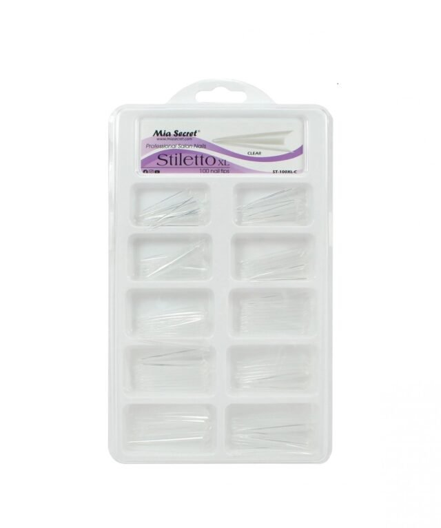 Tips Stiletto XL Transparente x 100 - Mia Secret